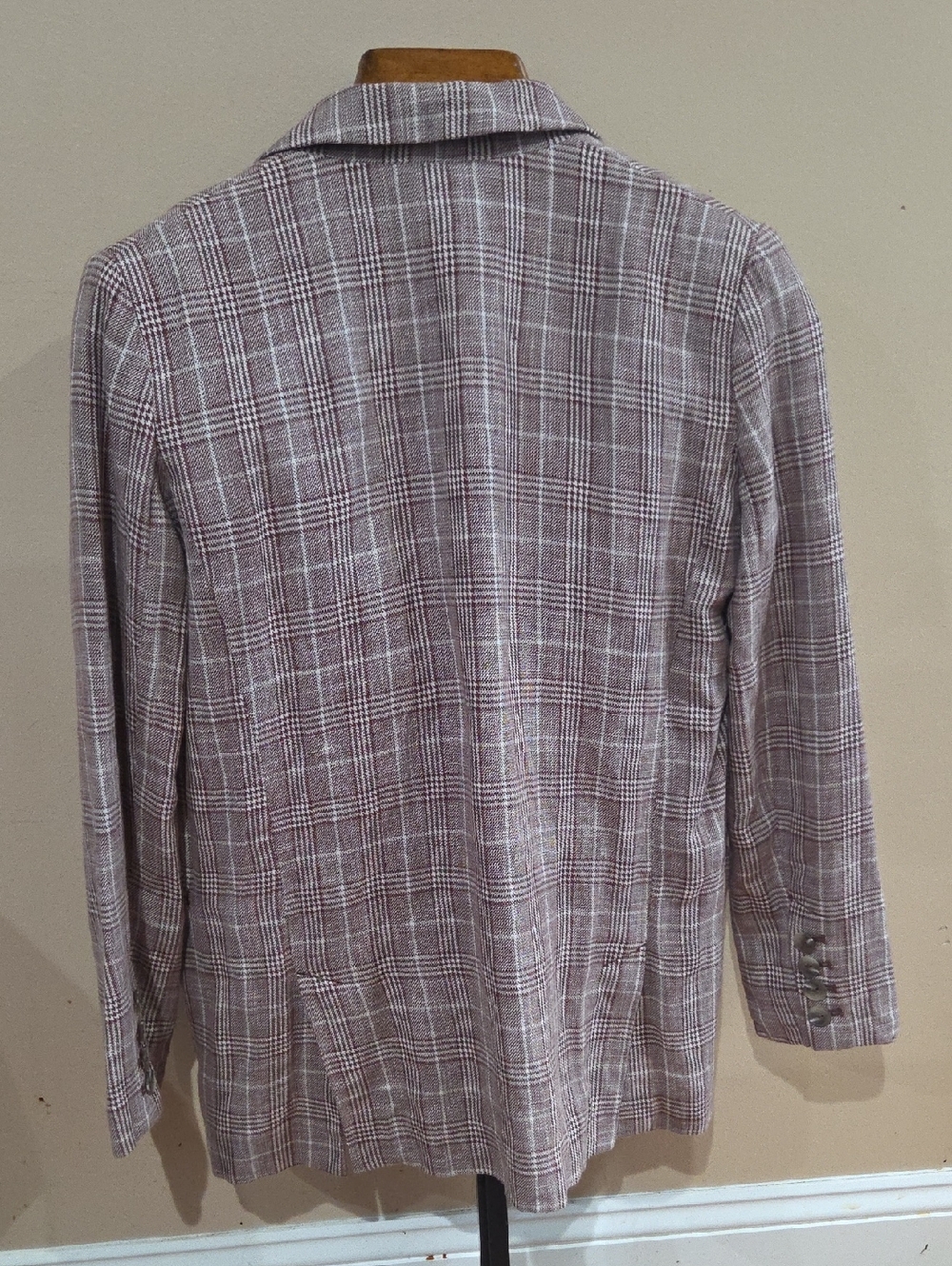 Maeve by Anthropologie Brown lightweight double breasted Plaid Blazer size 4 - Picture 10 of 12